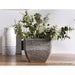 2x 27cm Rock Grey Square Resin Plant Flower Pot In Cement