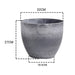 2x 27cm Weathered Grey Round Resin Plant Flower Pot In