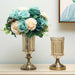 2x 28cm Transparent Glass Flower Vase With Metal Base Filler