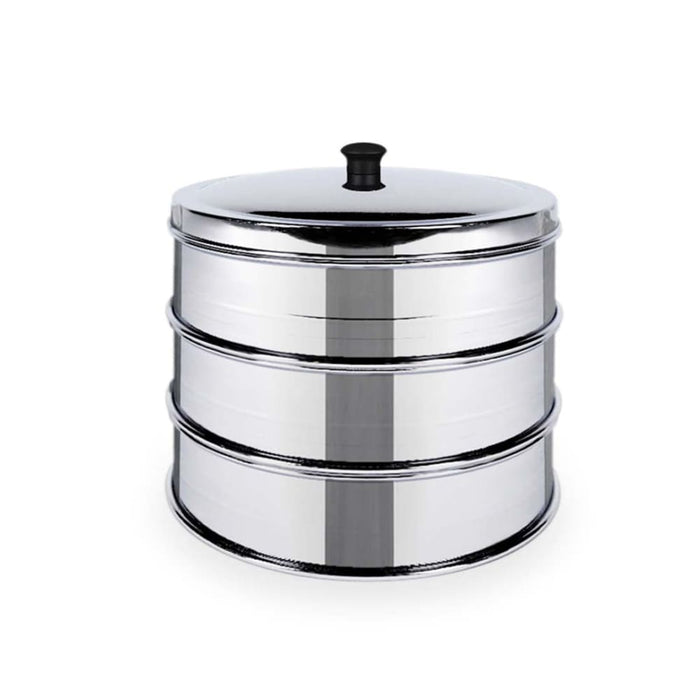 2x 3 Tier Stainless Steel Steamers With Lid Work Inside