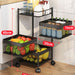 2x 3 Tier Steel Square Rotating Kitchen Cart