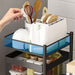 2x 3 Tier Steel Square Rotating Kitchen Cart