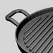 2x 30cm Ribbed Cast Iron Frying Pan Skillet Coating Steak