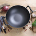 2x 32cm Commercial Cast Iron Wok Frypan Fry Pan With Double