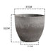 2x 32cm Rock Grey Round Resin Plant Flower Pot In Cement