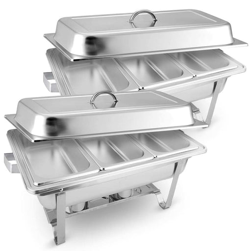 2x 3l Triple Tray Stainless Steel Chafing Food Warmer