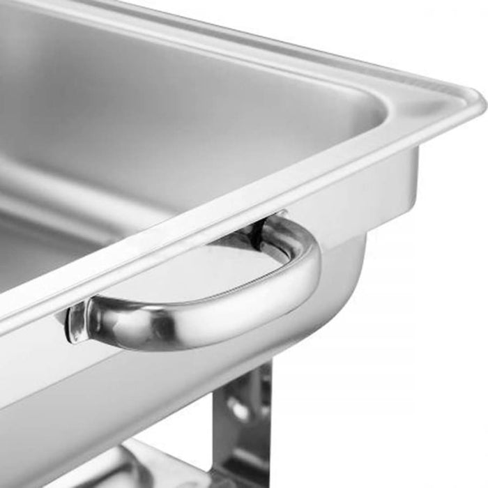 2x 3l Triple Tray Stainless Steel Roll Top Chafing Dish Food