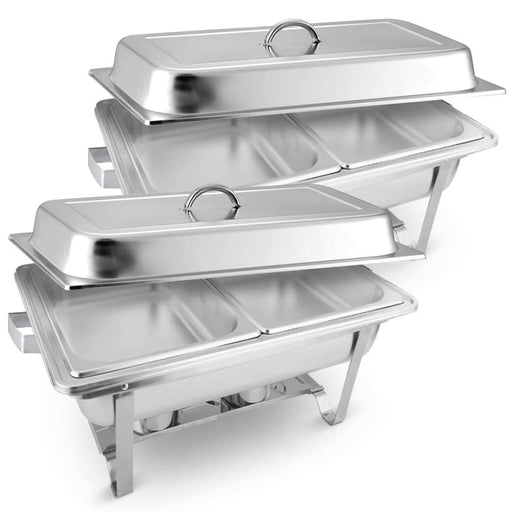2x 4.5l Dual Tray Stainless Steel Chafing Food Warmer