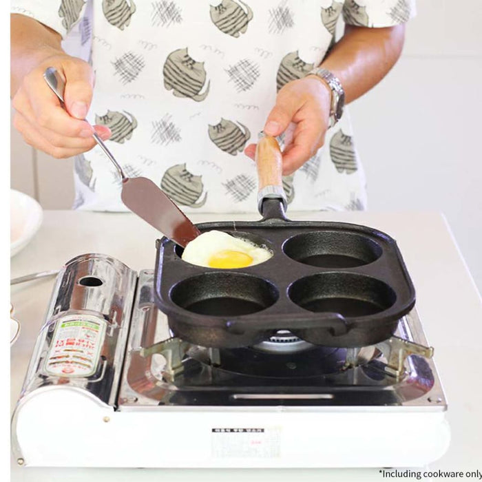 2x 4 Mold Cast Iron Breakfast Fried Egg Pancake Omelette Fry