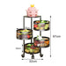 2x 4 Tier Steel Round Rotating Kitchen Cart Multi-functional