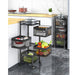 2x 4 Tier Steel Square Rotating Kitchen Cart