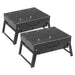 2x 43cm Portable Folding Thick Box-type Charcoal Grill For