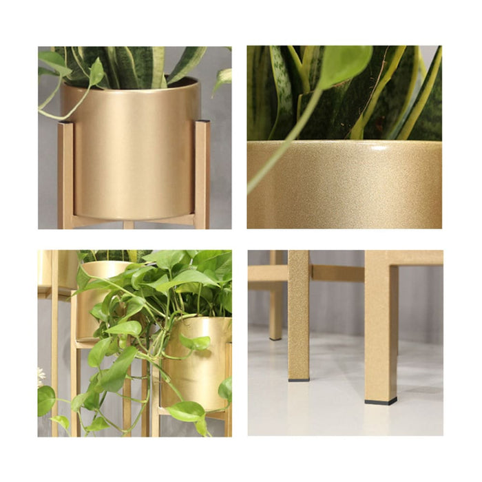 2x 45cm Gold Metal Plant Stand With Flower Pot Holder Corner