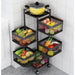2x 5 Tier Steel Square Rotating Kitchen Cart
