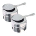 2x 6.5l Stainless Steel Double Soup Tureen Bowl Station Roll