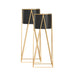 2x 70cm Gold Metal Plant Stand With Black Flower Pot Holder