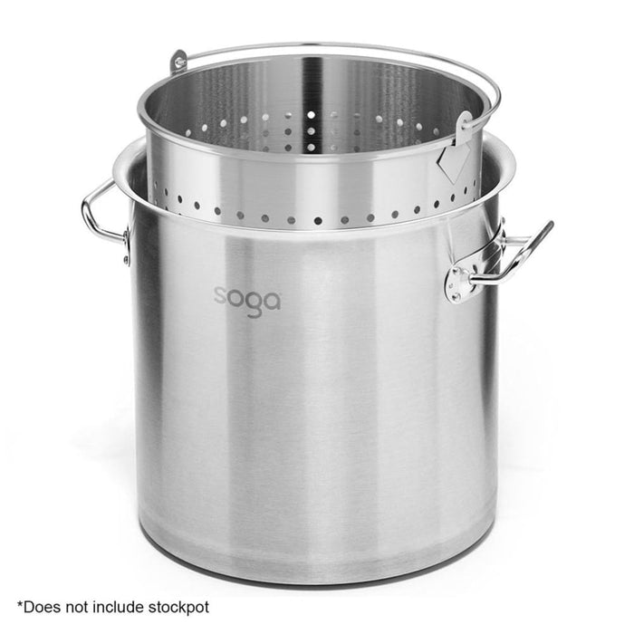 2x 71l 18 10 Stainless Steel Perforated Stockpot Basket