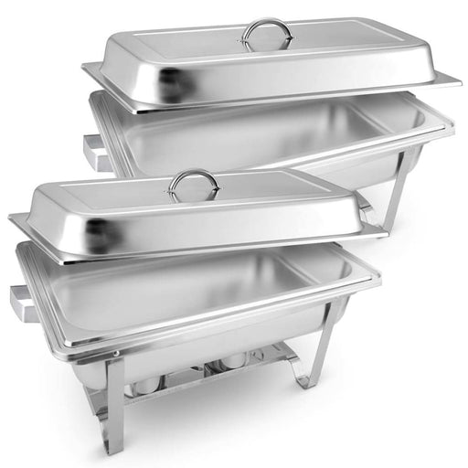 2x 9l Stainless Steel Chafing Food Warmer Catering Dish Full