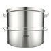 2x Commercial 304 Stainless Steel Steamer With 2 Tiers Top