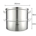 2x Commercial 304 Stainless Steel Steamer With 2 Tiers Top