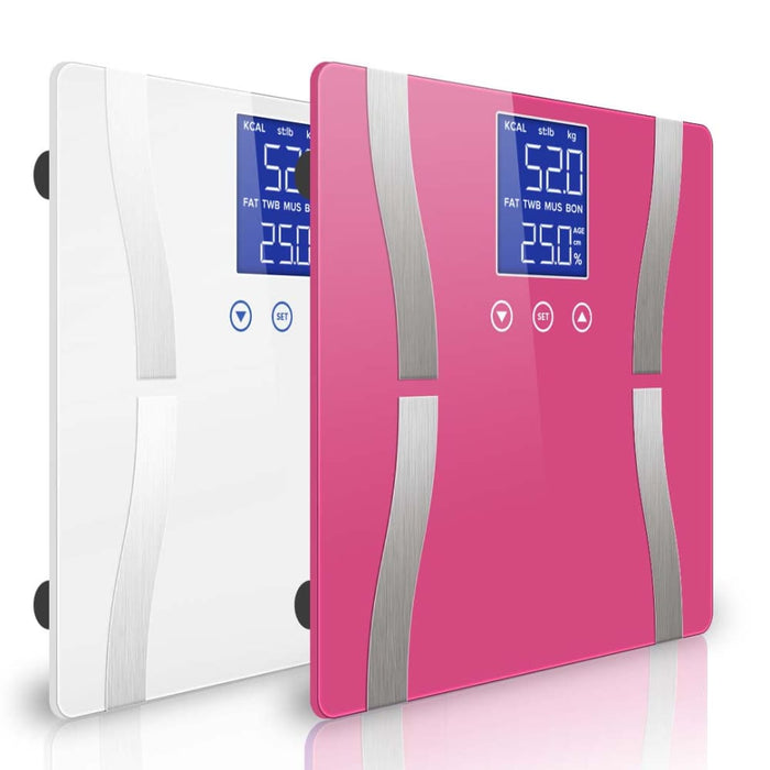 2x Digital Body Fat Scale Bathroom Scales Weight Gym Glass