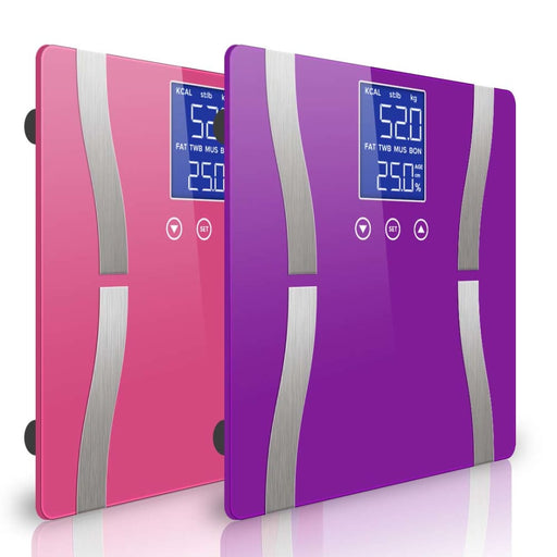 2x Digital Body Fat Scale Bathroom Scales Weight Gym Glass