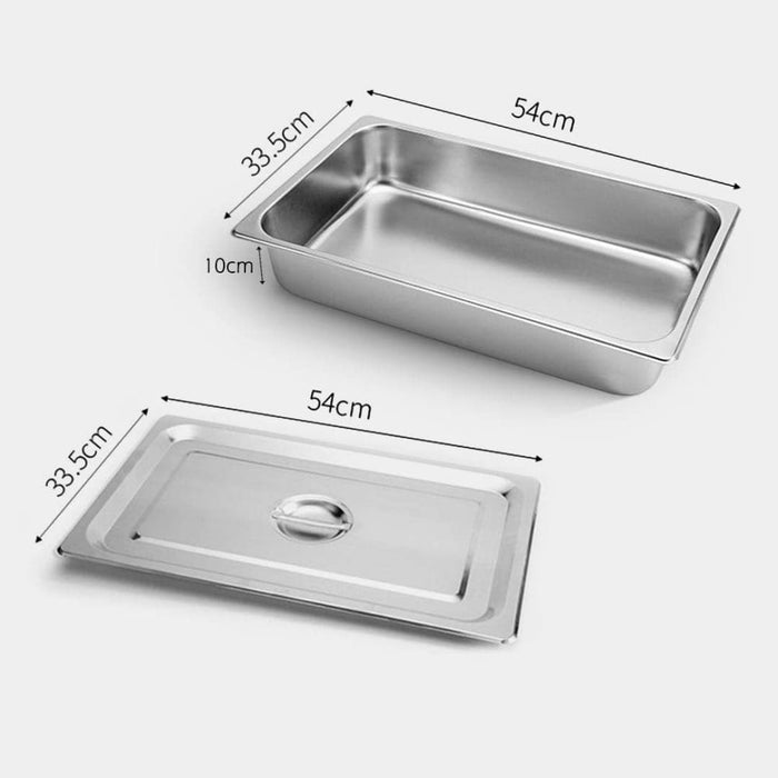 2x Gastronorm Gn Pan Full Size 1 10cm Deep Stainless Steel
