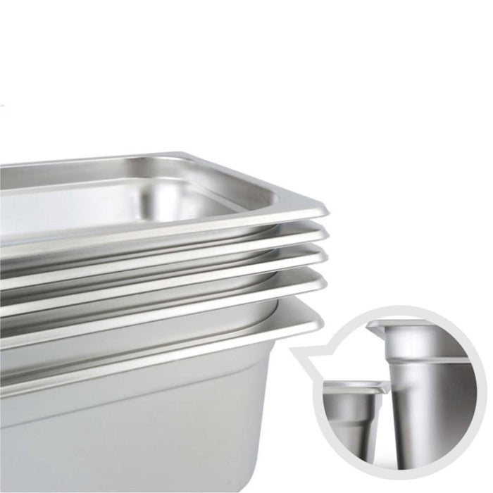2x Gastronorm Gn Pan Full Size 1 10cm Deep Stainless Steel