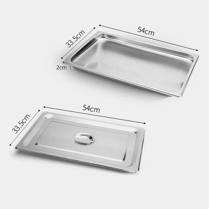 2x Gastronorm Gn Pan Full Size 1 2cm Deep Stainless Steel