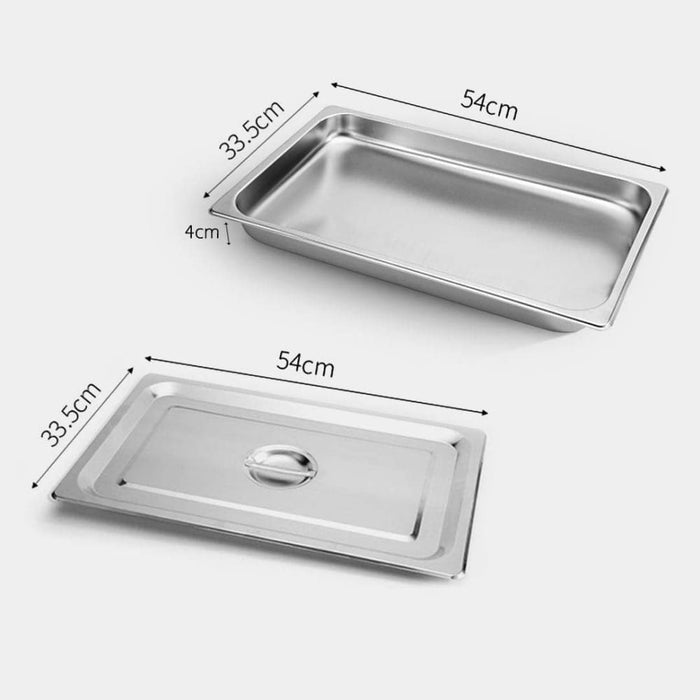2x Gastronorm Gn Pan Full Size 1 4cm Deep Stainless Steel