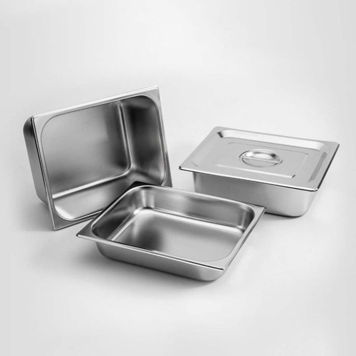 2x Gastronorm Gn Pan Full Size 1 2 10cm Deep Stainless Steel