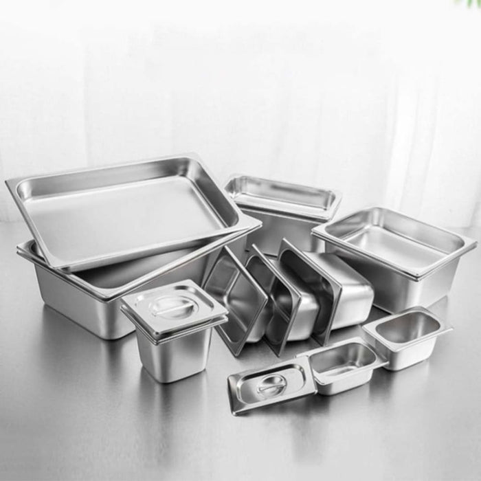 2x Gastronorm Gn Pan Full Size 1 2 15cm Deep Stainless Steel