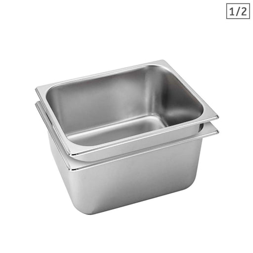 2x Gastronorm Gn Pan Full Size 1 2 20cm Deep Stainless Steel