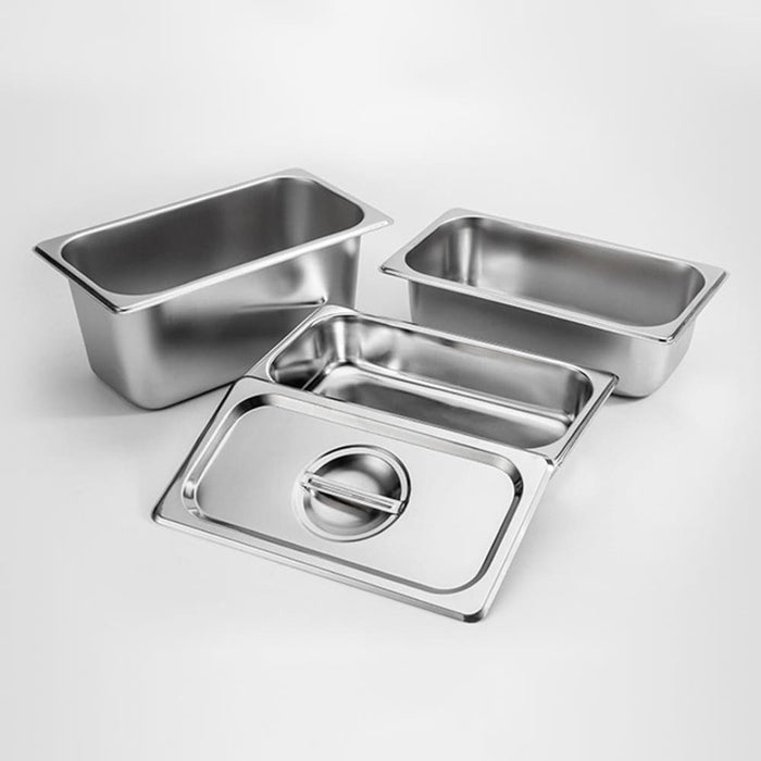 2x Gastronorm Gn Pan Full Size 1 3 6.5 Cm Deep Stainless