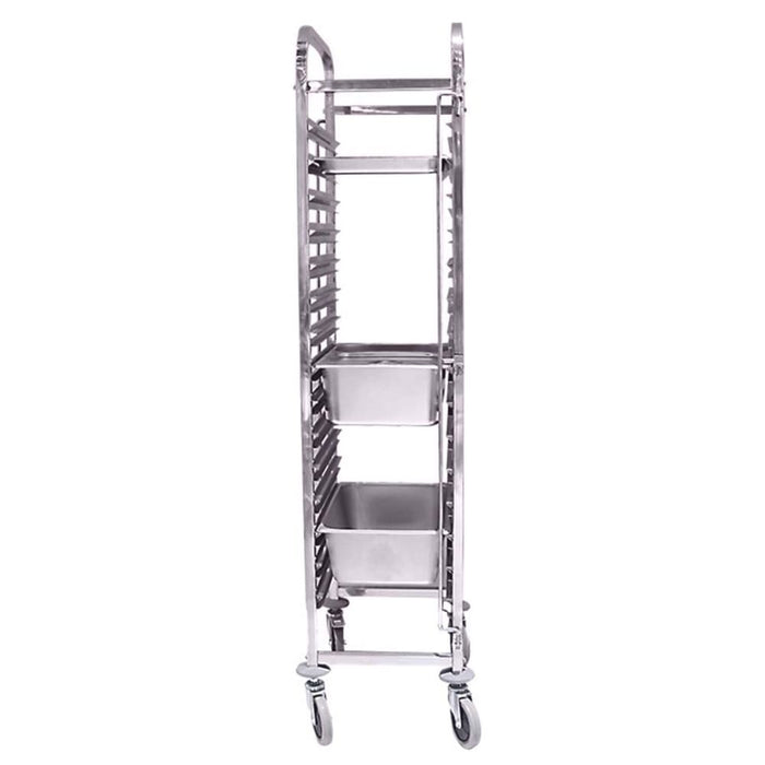 2x Gastronorm Trolley 15 Tier Stainless Steel Bakery Suits