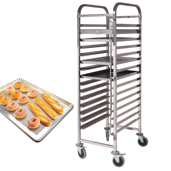 2x Gastronorm Trolley 15 Tier Stainless Steel Cake Bakery