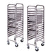 2x Gastronorm Trolley 16 Tier Stainless Steel Bakery Suits