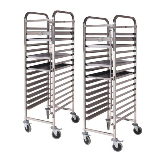 2x Gastronorm Trolley 16 Tier Stainless Steel Cake Bakery