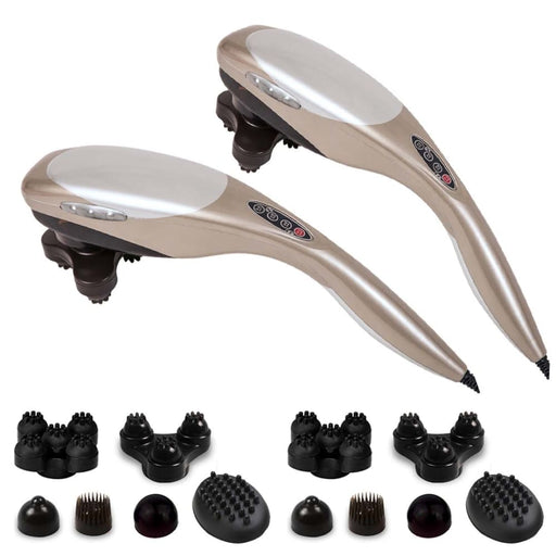 2x Hand Held Full Body Massager With 6 Attachments Back Pain