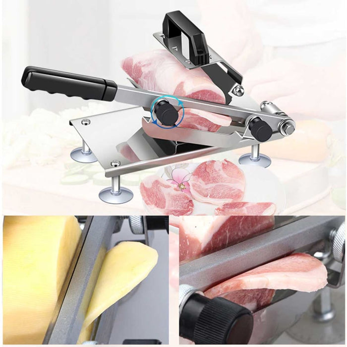 2x Manual Frozen Meat Slicer Handle Cutting Machine 18 10