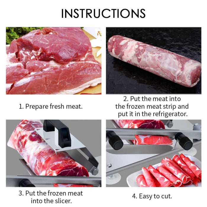 2x Manual Frozen Meat Slicer Handle Cutting Machine 18 10