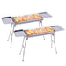 2x Skewers Grill With Side Tray Portable Stainless Steel