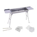 2x Skewers Grill With Side Tray Portable Stainless Steel
