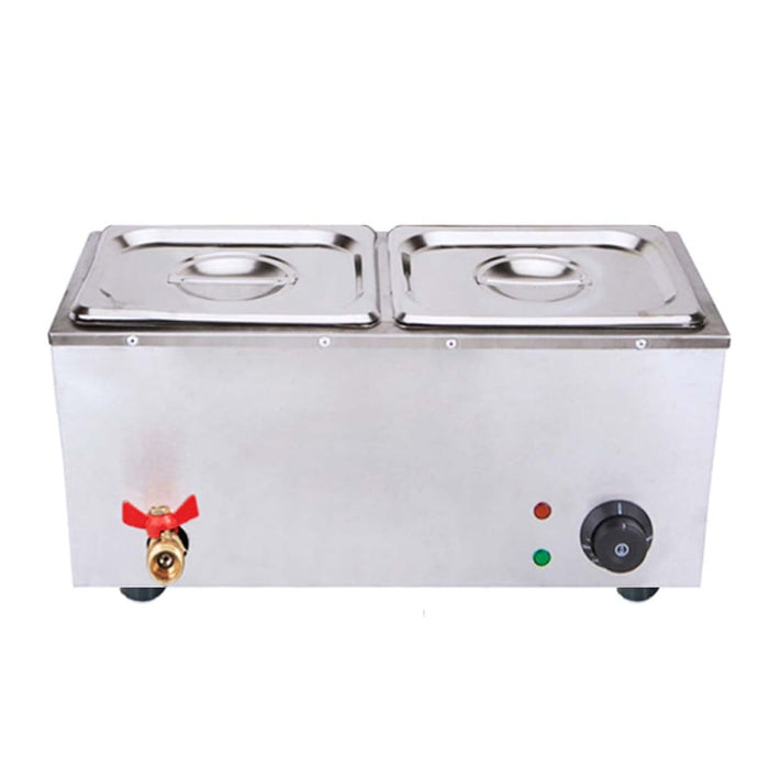 2x Stainless Steel 2 x 1 Gn Pan Electric Bain-marie Food