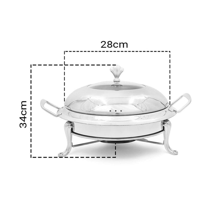 2x Stainless Steel Round Buffet Chafing Dish Cater Food