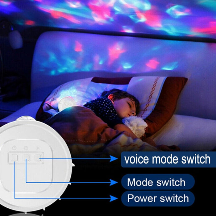 3-in-1 Galaxy Star Night Light With White Noise- Usb Powered