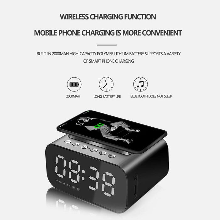 3-in-1 Wireless Bluetooth Speaker Charger And Alarm Clock-