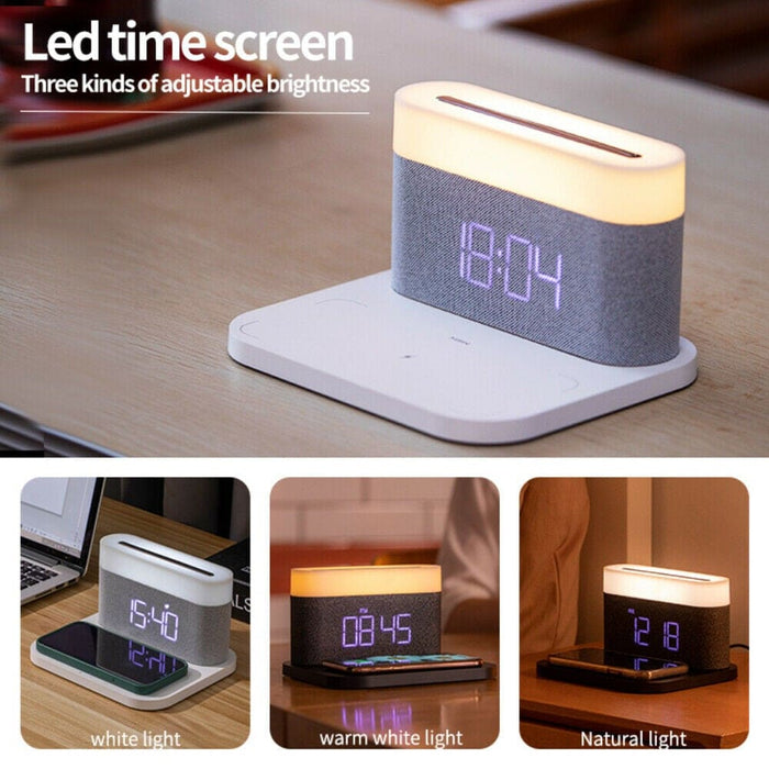 3-in-1 Wireless Charger Alarm Clock And Adjustable Night