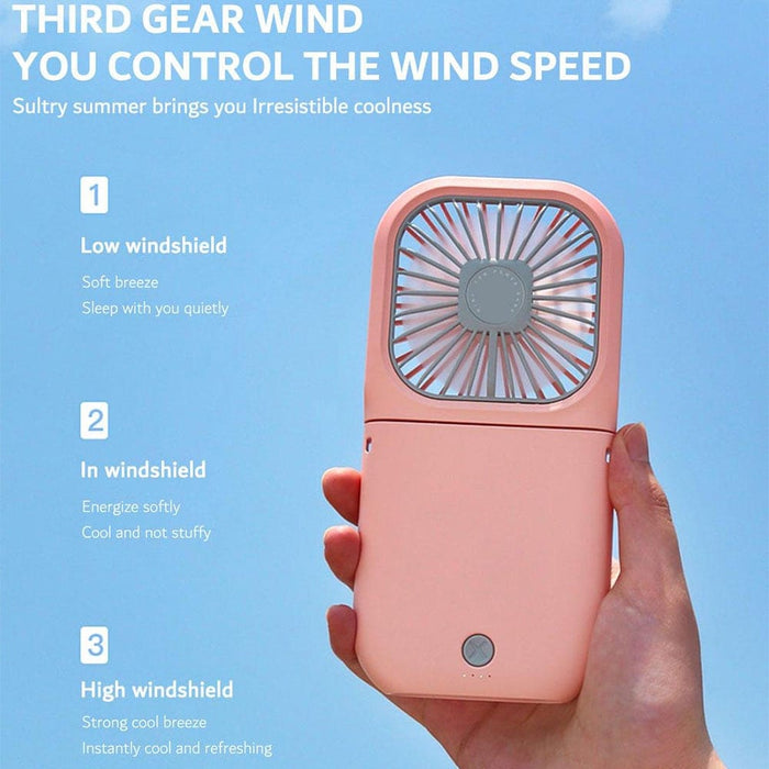 Vibe Geeks 3 Speed Foldable Usb Rechargeable Handheld Fan