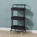 3 Tier Steel Black Movable Kitchen Cart Multi-functional